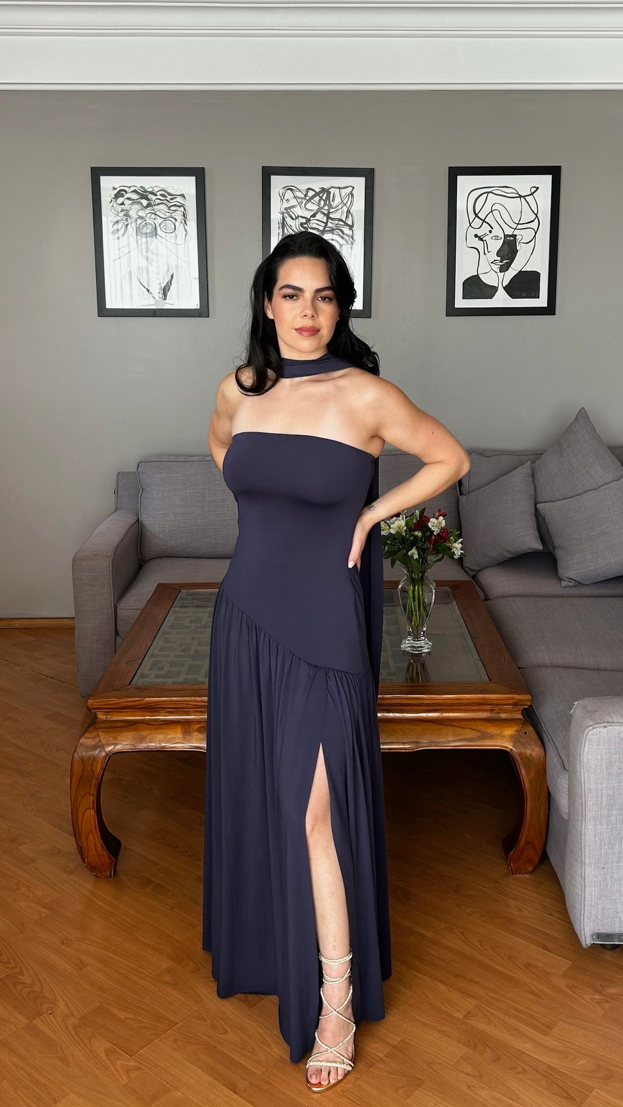 Carola azul marino