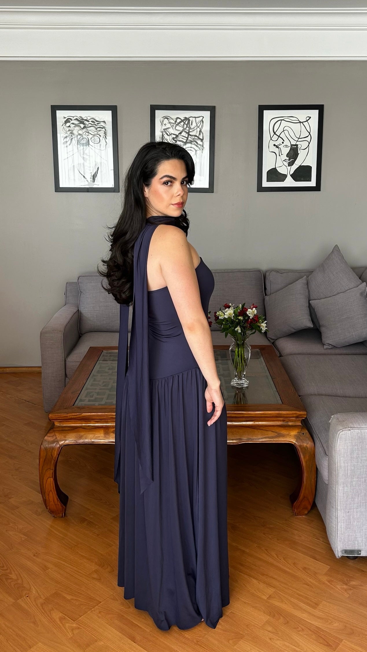 Carola azul marino